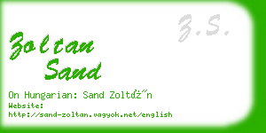 zoltan sand business card